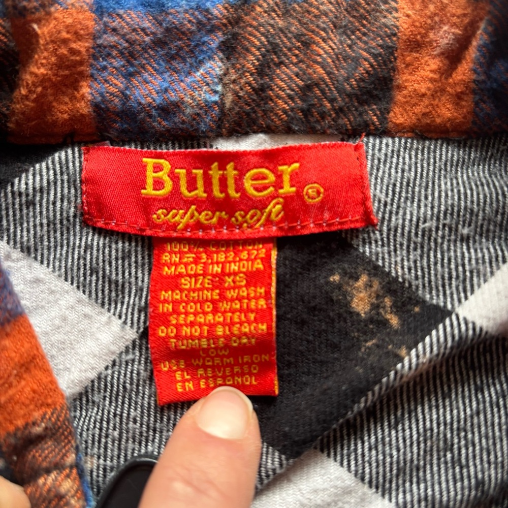 Butter Supersoft Y2K Acid Wash Plaid Snap Button Down | Size XS - Picture 5 of 11